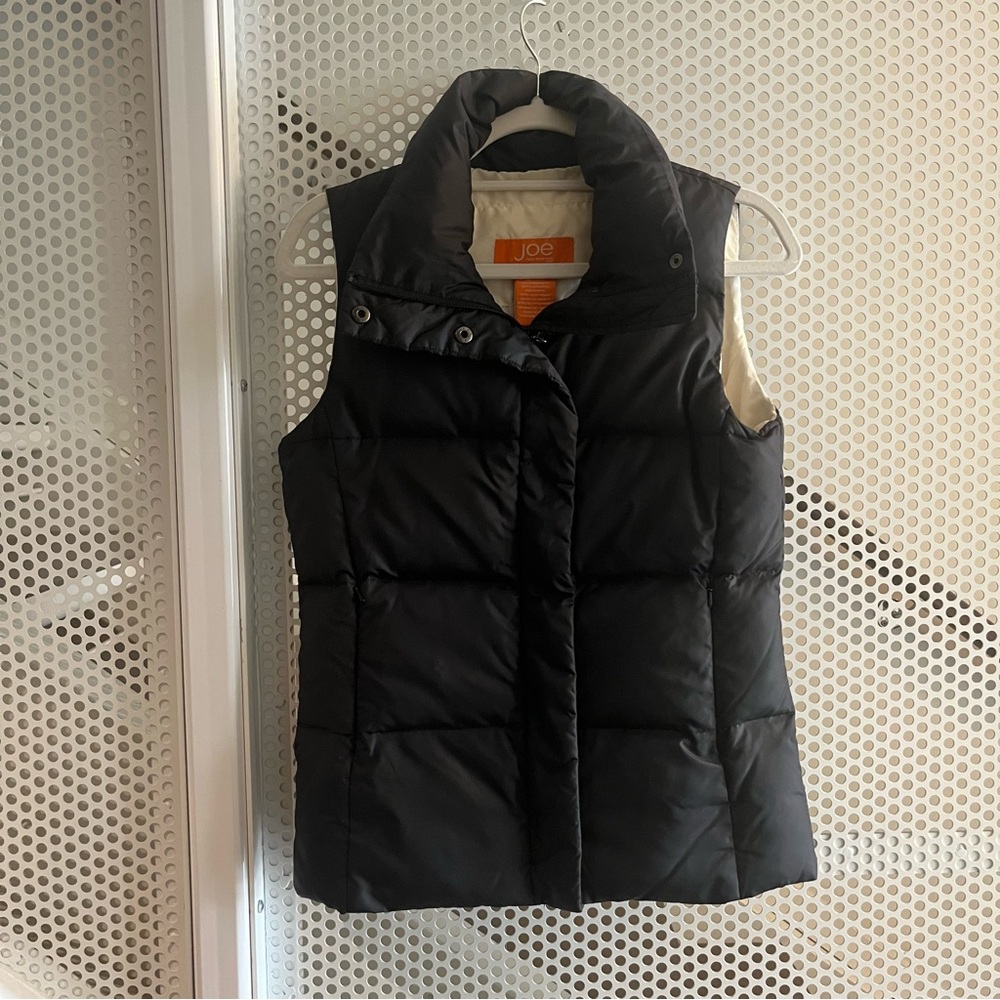 Joe Fresh Duck Down and Feather Puffer Vest Size Small in Black Nylon